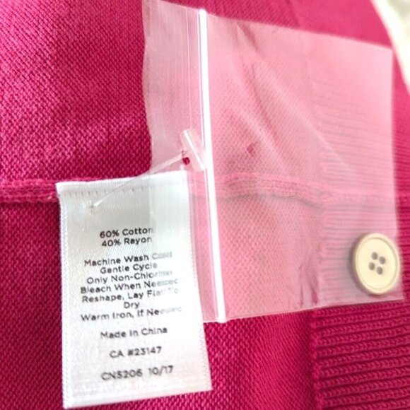 Talbots Pink Cardigan Sweater V-Neck Knit 3/4 Sleeve Size 2XP - Picture 5 of 5